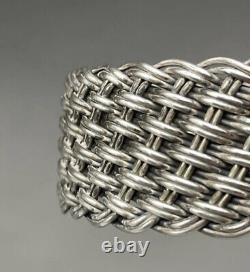 Unusual Basket Woven Sterling Silver Napkin Ring