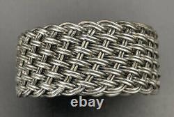 Unusual Basket Woven Sterling Silver Napkin Ring