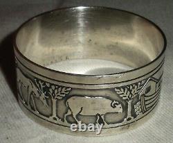 VINTAGE DATED 1956 TIFFANY & CO STERLING SILVER NOAH'S ARK NAPKIN RING tuvi