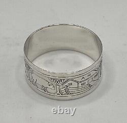 VINTAGE TIFFANY & CO. 925 STERLING SILVER 20731a NOAH'S ARK ANIMAL NAPKIN RING