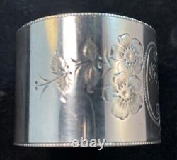 Victorian Brite Cut Sterling Silver Napkin Ring Name Engraved George