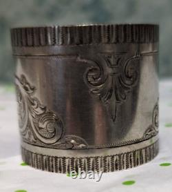 Victorian Sterling 531 Wide Napkin Ring Engraved 1871 Heavy! Hand Brite-Cut