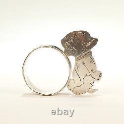 Vintage 1933 Figural Sterling Silver Napkin Ring with a Baby Tiger or Lion SL