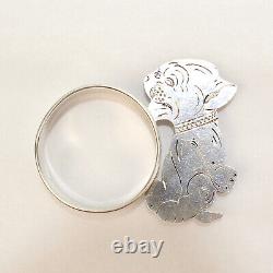 Vintage 1933 Figural Sterling Silver Napkin Ring with a Baby Tiger or Lion SL
