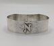 Vintage English Arts & Crafts Sterling Silver Napkin Ring N Initial, D. 1971