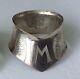 Vintage English Sterling Silver Napkin Ring M Initial Cutout, Dated 1982