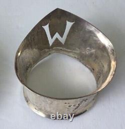Vintage English Sterling Silver Napkin Ring M initial cutout, dated 1982