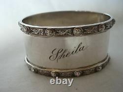 Vintage English Sterling Silver Napkin Ring Sheila name engraving d. 1958