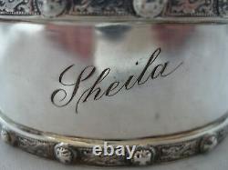 Vintage English Sterling Silver Napkin Ring Sheila name engraving d. 1958