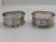 Vintage English Sterling Silver Napkin Rings Dad And Mum Engravings, D. 1978
