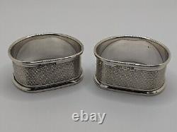 Vintage English Sterling Silver Napkin Rings Dad and Mum engravings, d. 1978