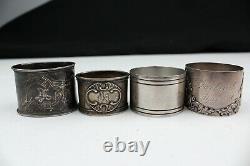 Vintage Estate Sterling Silver Napkin Rings Set of 4