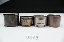 Vintage Estate Sterling Silver Napkin Rings Set of 4