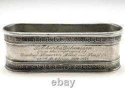 Vintage Gorham 925 Sterling Silver Etruscan Oval Napkin Ring Hanover Bank Gift