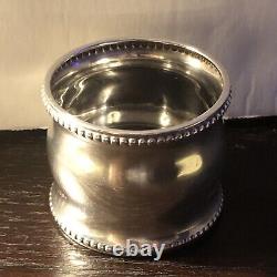 Vintage Gorham Sterling Silver Napkin Ring beaded engraved b1572