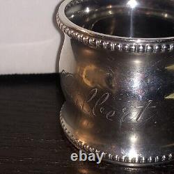 Vintage Gorham Sterling Silver Napkin Ring beaded engraved b1572