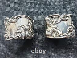 Vintage Pair Frank Whiting Sterling Florence Napkin Rings