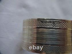 Vintage Pair Solid Sterling Silver Unengraved Oval Napkin Rings Birmingham 1944