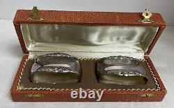 Vintage Pair of Sterling Silver Napkin Rings with Case
