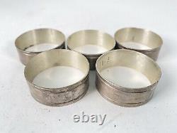 Vintage STERLING Taxco Silver 925 Napkin Rings Set of 5 TY-05 Early Antique