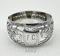 Vintage Scottish Sterling Silver Napkin Ring FC initials engraving, dated 1945