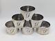 Vintage Set Of 6 Sterling Silver Napkin Rings J Or T Initials, Dated 1992