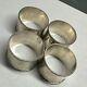 Vintage Sterling Silver Napkin Rings Foliate Details Mexico Signed (4) Pcs