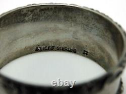 Vintage Stieff 925 Sterling Silver Floral Edge Napkin Ring Engraved ANNE