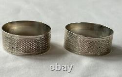 Vtg John Rose Birmingham England Sterling Silver Pair Napkin Rings 1930s 760/1