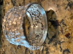 1 Steff Rose Sterling Silver Napkin Ring 1940's Anneau Est 1 De Largeur Pas Mono's
