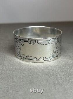 Ancien motif du Maryland S KIRK & SON Serviette en argent sterling Anneau non monogrammé