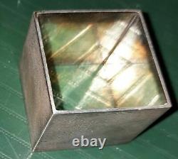 Ancienne Anglais Cube Sterling Silver Napkin Ring P Gravure Initiale D. 1938