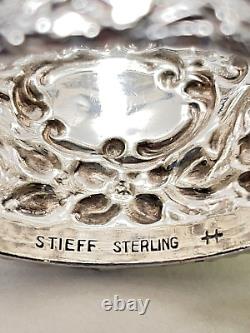 Anneau de serviette en argent sterling Stieff martelé à la main Repoussé sans monogramme 40.5Gr. ML