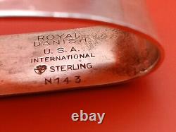 Anneau de serviette ovale royal danois en argent sterling international avec monogramme Ray