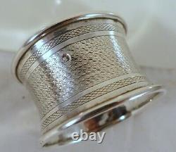 Antique Français Sterling Silver Nappkin Ring Guilloche Style Cartouche 19ème Marie