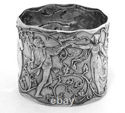 Antique Gorham Sterling Nappkin Ring Medieval Dancers C1865