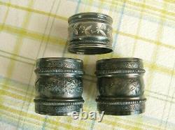 Antique Vintage Gorham Sterling Silver Napkin Rings Victorian 1800's