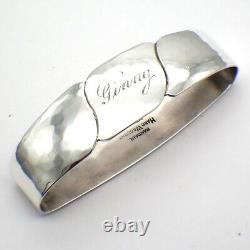 Arts et artisanat Bague à serviette ovale en argent sterling Randahl avec monogramme Ginny