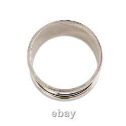 Bague de serviette en argent sterling Tiffany fabriquée en Angleterre avec bordure rainurée 1965 Monogramme Dean