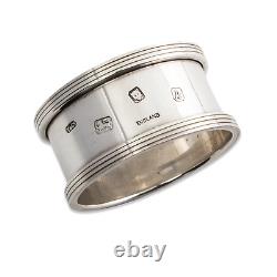 Bague de serviette en argent sterling Tiffany fabriquée en Angleterre avec bordure rainurée 1965 Monogramme Dean