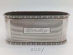 Bague de serviette en argent sterling anglais antique avec gravure du nom Dorothy, datée de 1930
