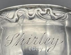 Bague de serviette en argent sterling avec le nom gravé Shirley