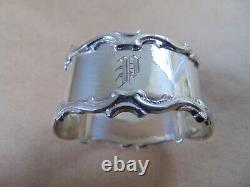 Beau Art Nouveau 6 Edouardian Sterling Silver P Napkin Rings 1906, Boxed