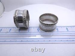 Deux 2 Gorham Sterling Gadron Pattern Napkin Ring # 522 Pas De Monogramme