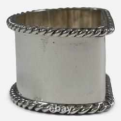 Ensemble de quatre ronds de serviette en argent sterling 1992