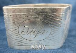 Faux Wood Continental 800 Silver Napkin Ring Stefa Allemand 46 Gr Trope L'oeil