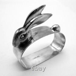 Figural Bunny Napkin Ring 950 Argent Sterling