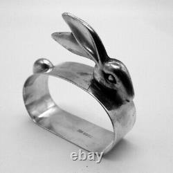 Figural Bunny Napkin Ring 950 Argent Sterling