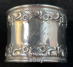 Grand Towle Vieux Anglais Sterling Silver Napkin Ring Nom Gravé John 8694