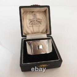 Grand anneau de serviette en argent sterling anglais avec boîte de présentation d'origine